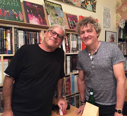CHICAGO release party at Desert Island: here's me and Mark Newgarden discussing ... comics!  (What else is there?)