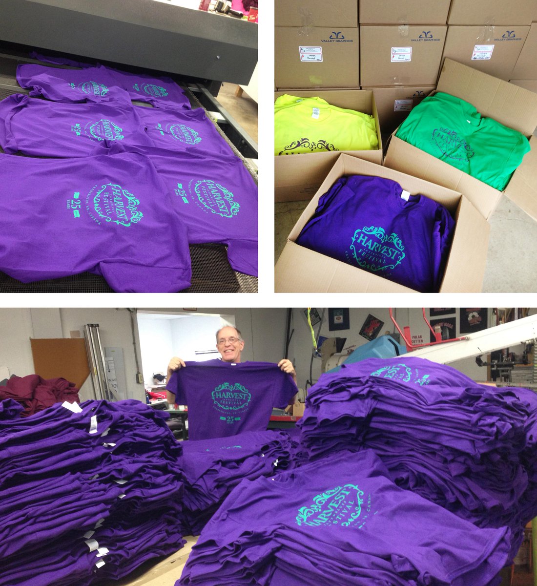 Valley Graphics (@valleygraphics) on Twitter photo We're a sea of purple today! Volunteer T-shirts for #harvest25, all packed and ready to go!
<a href="/Harvest_Blues/">Harvest Time Blues Festival</a>. We're a sea of purple today! Volunteer T-shirts for #harvest25, all packed and ready to go!
<a href="/Harvest_Blues/">Harvest Time Blues Festival</a>.