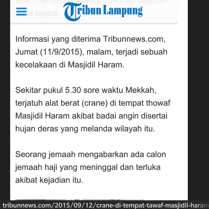 INDONESIAinLOVE's tweet photo. Baru saja, Jamaah Haji Indonesia Meninggal akibat Crane di Masjidil Haram Roboh Mekkah #PrayForMekkah #PrayForJamaah http://t.co/bVECNE9pUv