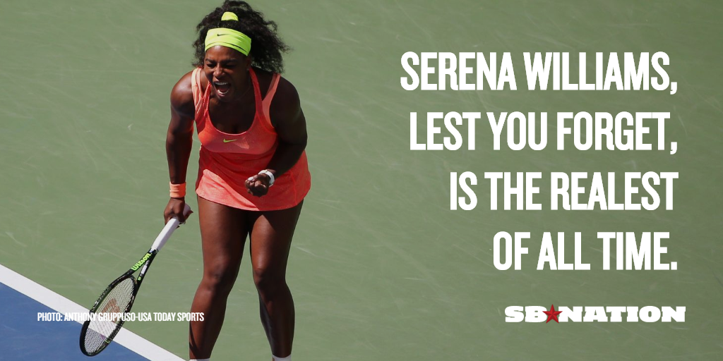 Serena's loss at the US Open changes nothing. She's still the greatest: sbnation.com/tennis/2015/9/…