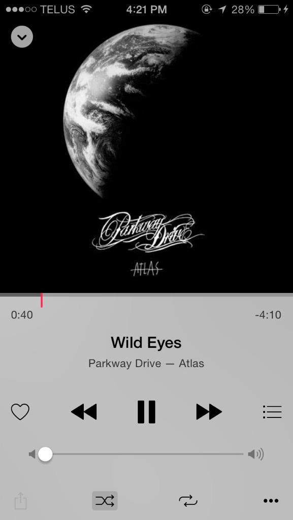 Listen_To_Thiss's tweet photo. Parkway Drive - Wild Eyes @parkwayofficial #ListenToThis http://t.co/ypr06lzHxM