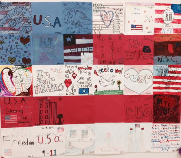 ElkinEagles's tweet photo. Our 9-11 Memorial Quilt http://t.co/I6rz0rxZza