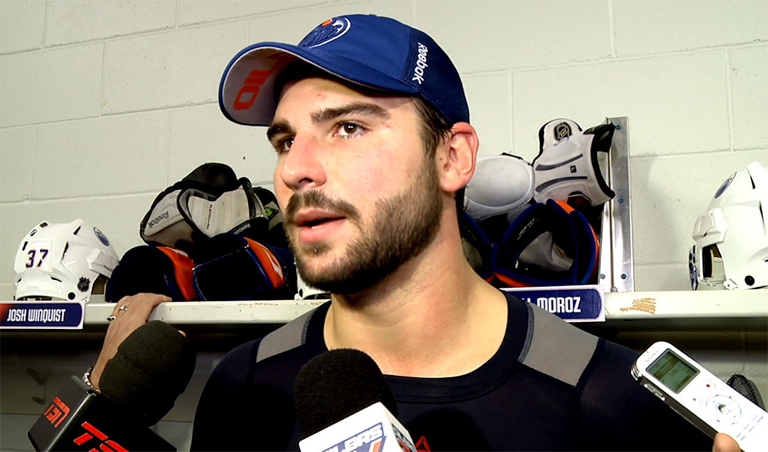 EdmontonOilers's tweet photo. "It's a game of opportunities." @MitchMoroz, will play LW on top line #YoungStars | VIDEO > http://t.co/dKYoyM3uci http://t.co/yWAWrKIcZ1