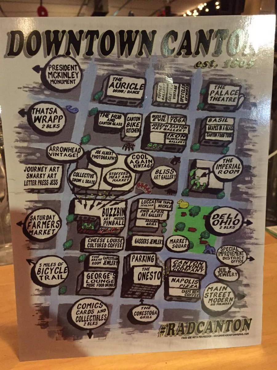DowntownCanton's tweet image. The map @ArrowheadCanton Dave Sherrill did is so #radcanton. With help from @CantonChmbr SID