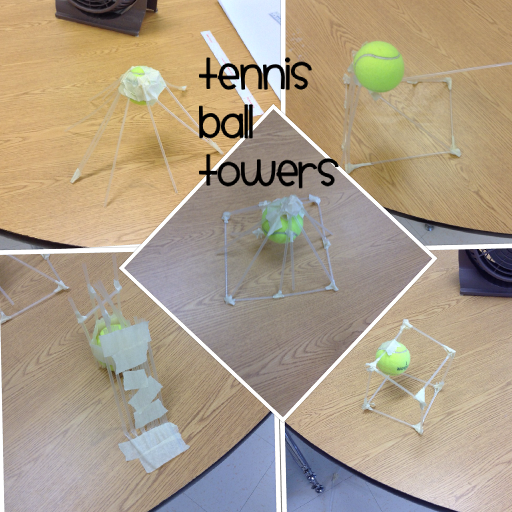 Our first design challenge-tennis ball towers! #stem <a href="/cfescolts/">Christopher Farms</a> pic-collage.com/_KTTqya16