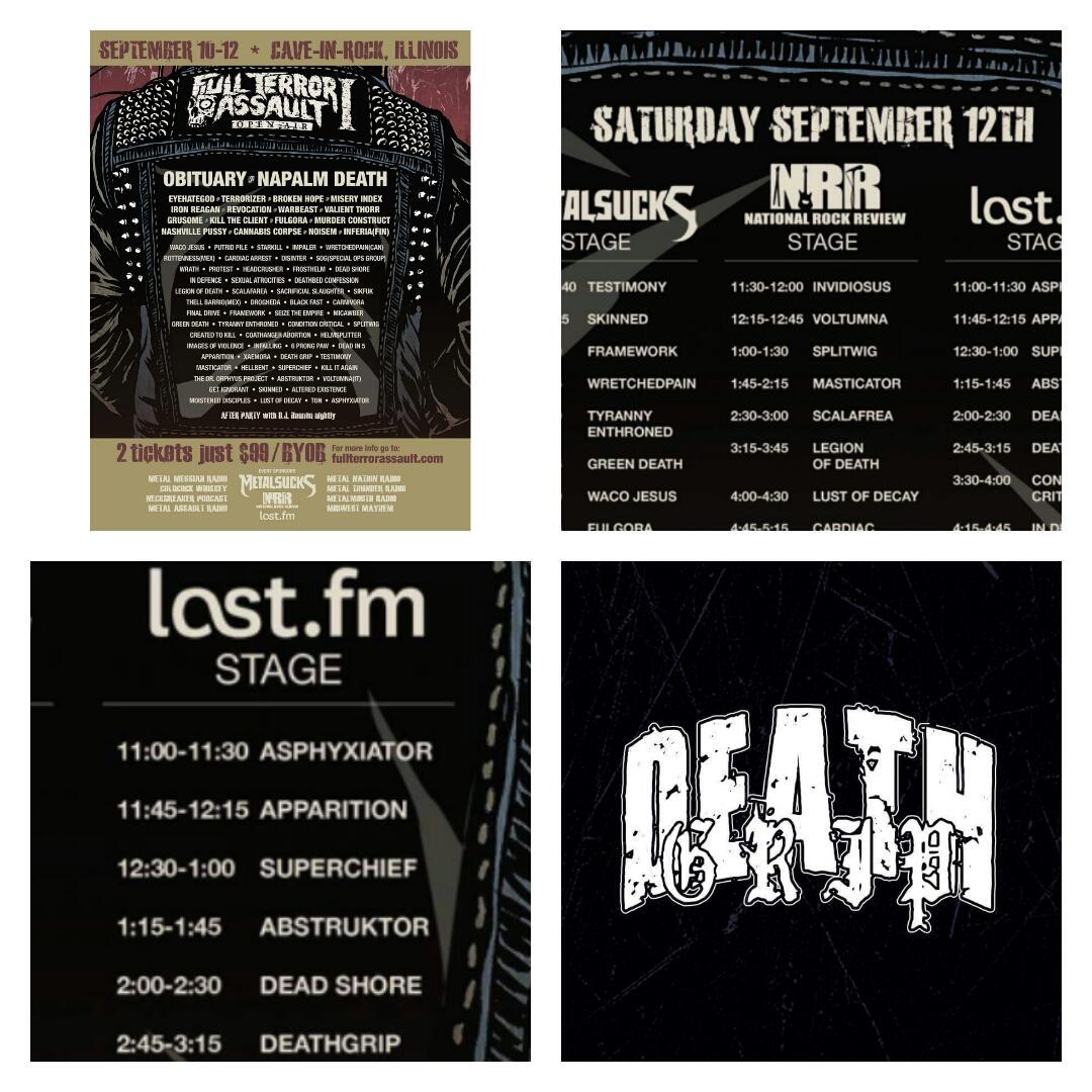 2:45. <a href="/lastfm/">Last.fm</a> stage at <a href="/FTAOpenAir/">FullTerrorAssault</a>. Come bang that head.