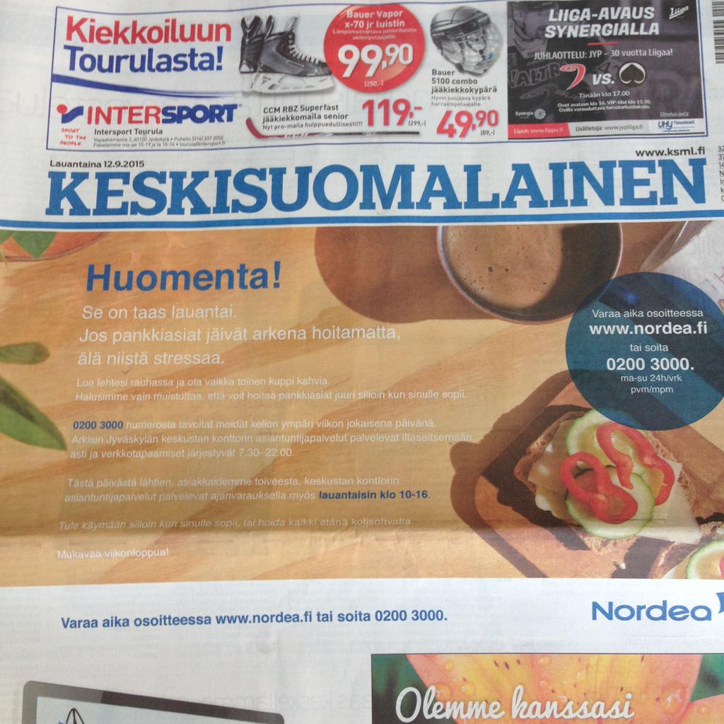 MikkoMsp1's tweet photo. Olemme valmiina - tervetuloa! #nordea #helppous #mutkattomuus #valmiina http://t.co/sOSL4U5ITz