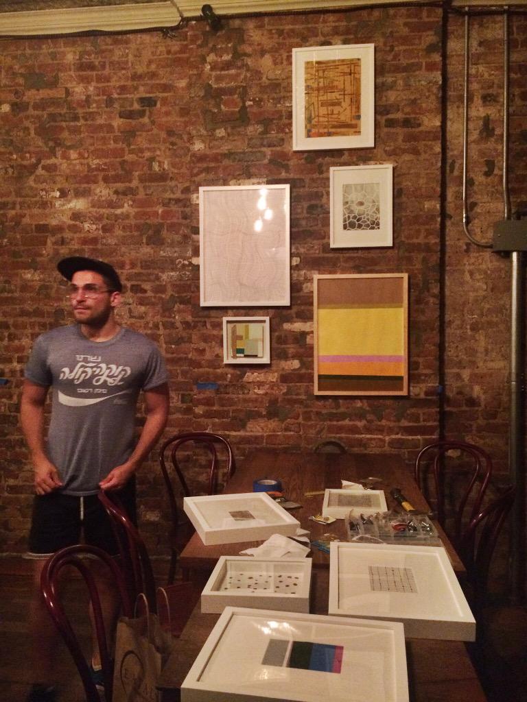AxcessArt's tweet photo. Late night hanging @IrisCafeNYC. Come check out the Cecily Haubner show tomorrow from 4-7:30p #wip http://t.co/VPBmDKDvgL
