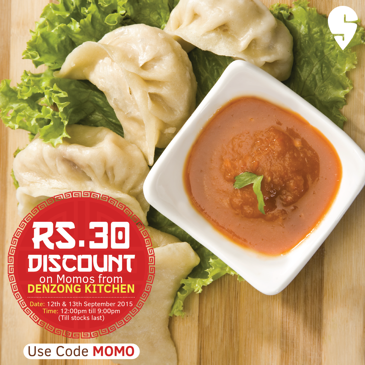Swiggy's tweet photo. It's Momo Mania in Kolkata this weekend! Order Veg and Chicken Momos from Denzong Kitchen and get Rs. 30 off #kolkata http://t.co/CfXcDWfcEG