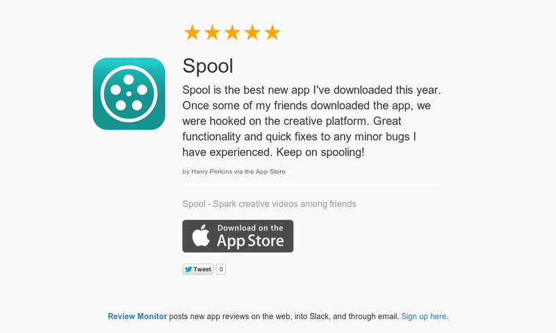TheSpoolApp's tweet image. 5 Star Review &quot;Spool: Spool is the best new app I&apos;ve downloaded this year. Once some of my …&quot; launchkit.io/reviews/4GBYgO…