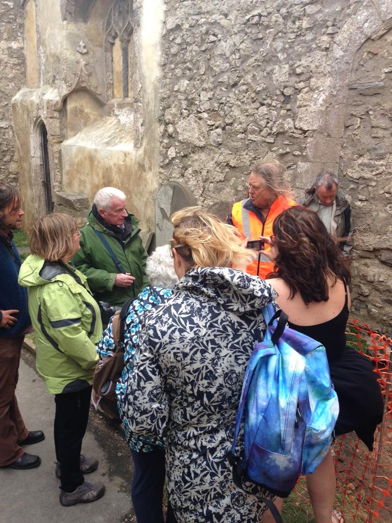Phil Harding interpreting his test trench at #stnicholaschurch #archaeology @thecct @wessexarch