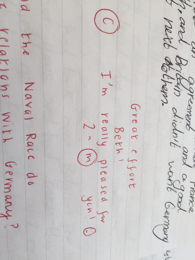 <a href="/NGreenPGSALC/">Nick Green</a> Some #Growthmindset marking in History! Keeping Y11 motivated. 👍