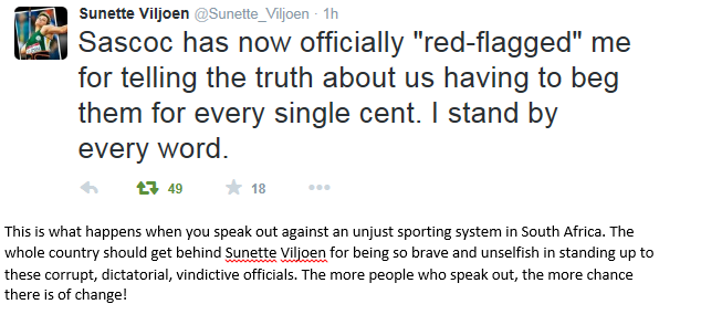 If you want to see sporting change in SA, please re-tweet this. We need more people like <a href="/Sunette_Viljoen/">Sunette Viljoen</a>