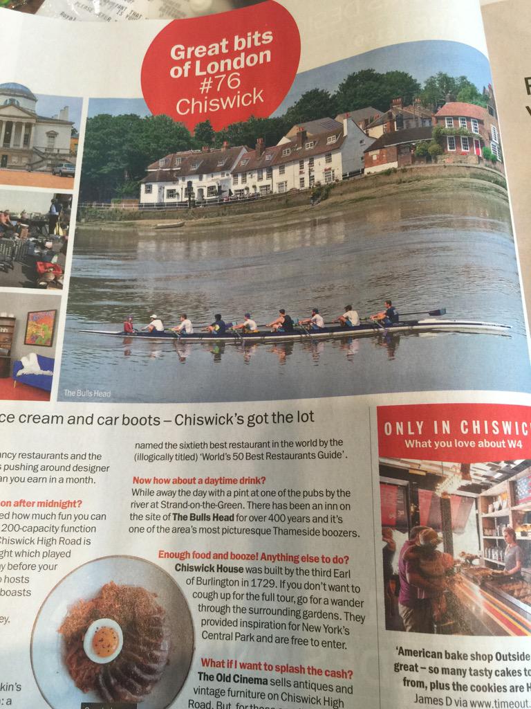 DestinationW4's tweet photo. Lovely to have #Chiswick featured in @TimeOutLondon 'Great bits of London' this week #shoplocal http://t.co/qhnrDLh85c