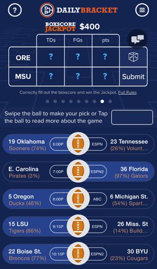 RealRyanR's tweet photo. Try Daily Bracket! Get the app here: http://t.co/c4ZoxMBGNY. Use referral code, 2PZ0, to receive entry fee credit. http://t.co/yNSqyRveZ4