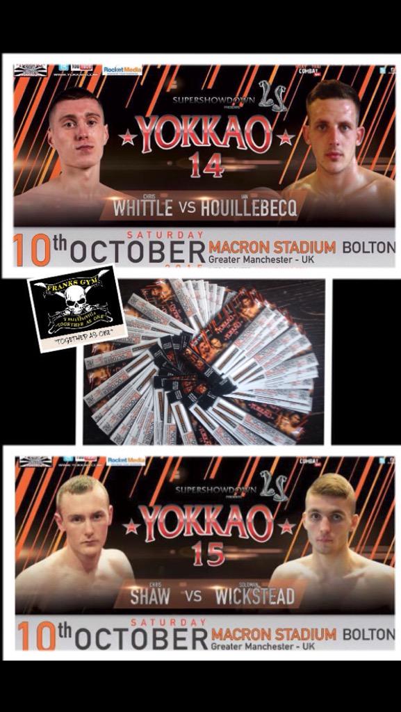 FHudders's tweet photo. Don't miss Chris &amp; Soloman fighting Sat 10th Oct there going to shine !!💫Biggest UK show YOKKAO! Tickets going fast👊 http://t.co/m7oD7RcQW4