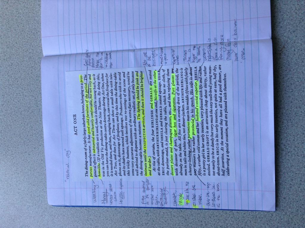 SalesianEnglish's tweet photo. Well done10.24 for your amazing effort when analysing the opening stage directions to #AnInspectorCalls http://t.co/NPFjtQOjp1
