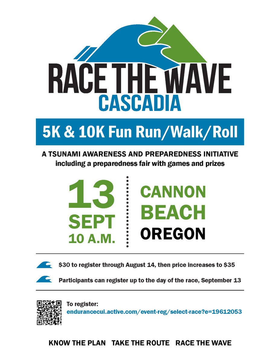 RaceTheWave's tweet image. TOMORROW! (Sunday) Learn how to get prepared &amp;amp; keep your family and loved ones safe - #RaceTheWave, Cannon Beach