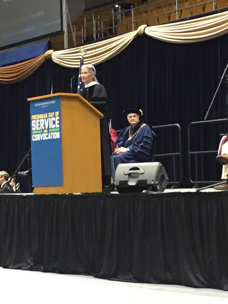GWPeterK's tweet photo. Service is working out your soul says #NashmanCenter Namesake Honey Nashman. #GWFDOS2015 #GWU @GWService @GWFDoS 💛💙 http://t.co/WbeRGONoHR