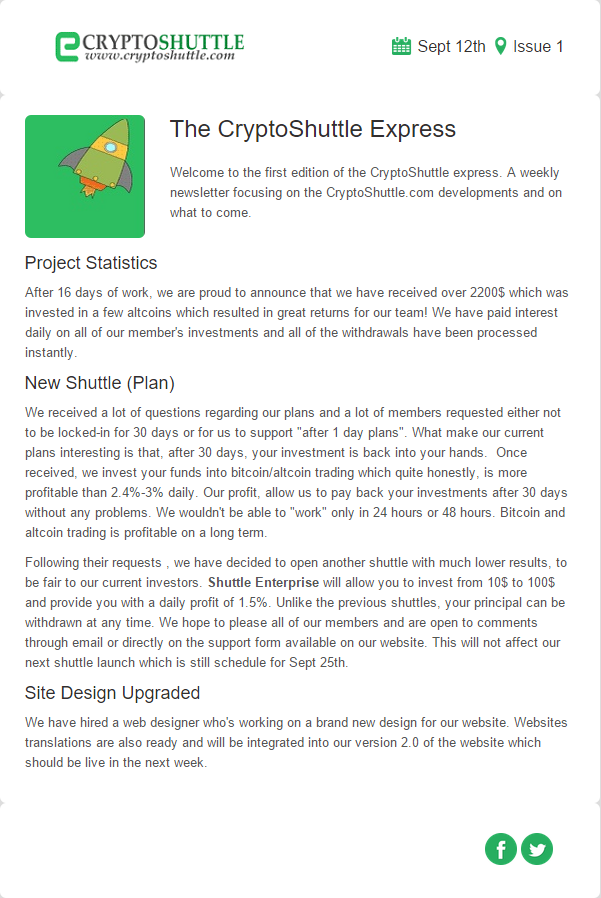 CryptoShuttle's tweet image. The CryptoShuttle Express 1 has been published. cryptoshuttle.com #Bitcoin #btc #dogecoin #doge #litecoin #ltc