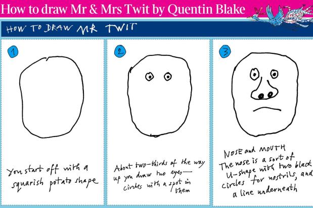 roald_dahl's tweet image. Twitter! @QuentinBlakeHQ shows you how to draw #TheTwits in @TheTimes!  Isn&apos;t that terrific? thetimes.co.uk/tto/life/artic…