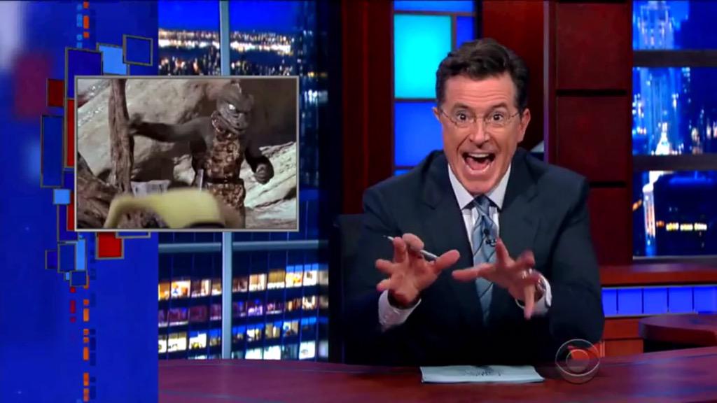 Captain Kirk and Gorn made a special appearance last night on the <a href="/colbertlateshow/">The Late Show</a>. Watch: youtu.be/SBjiVCC1kdg