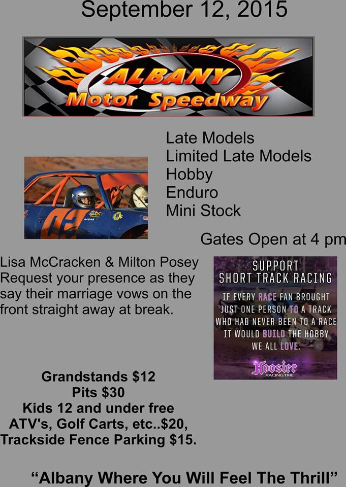 AMSBullRing's tweet image. Today is Race Day and Wedding Day at the track. We have so many events planned for today. Come on out and join us !!