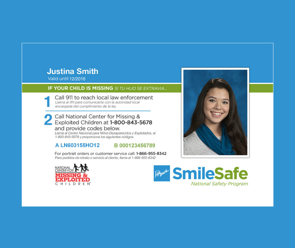 Lifetouch's tweet image. Your #SmileSafe ID is included in your portrait package. Make sure to store it in a safe place bit.ly/1VTNFtc