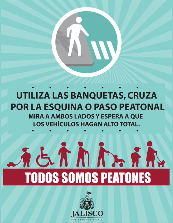 TransporteJal's tweet photo. Todos somos peatones. http://t.co/UxAStjILsC