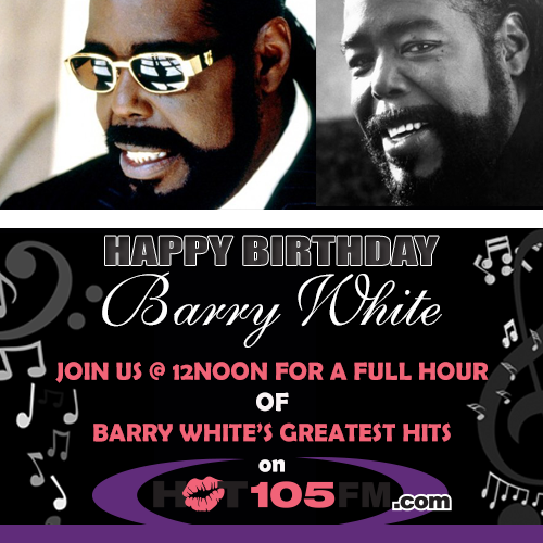  Happy Birthday, Barry White! He would\ve been 71 years old today. 
