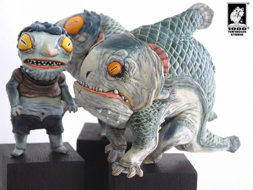 くろだまさし A Twitter シンガポールコミコンに出展される1000tentacles のミッシングリンクシリーズ 少年が徐々に魚類の怪物に変貌していく過程を立体化 まるでインスマス人 凶悪そう T Co Gk4e2dzknr Http T Co Jfqhhrpzol