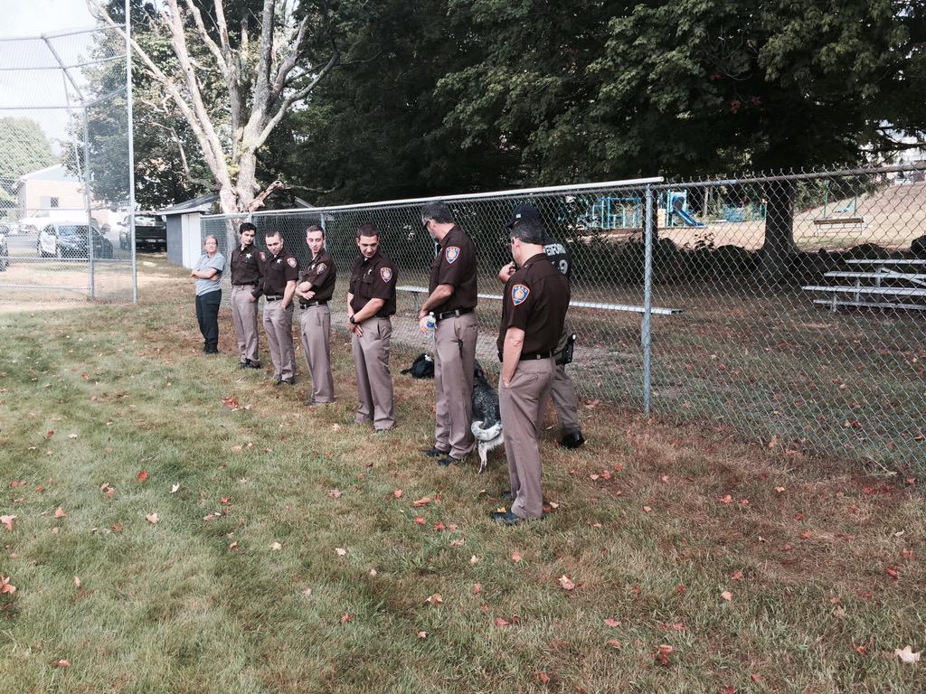 DunstablePD's tweet image. Dunstable CERT Team receives police K-9 demonstration