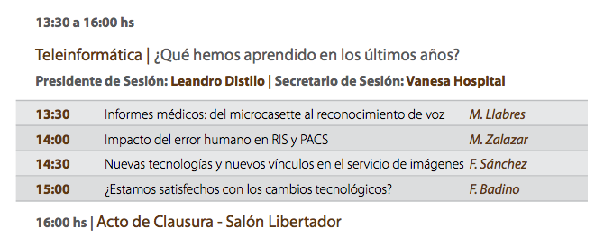 CarCongreso's tweet photo. CAR2015 - Sábado 12
Salón Retiro A 13:30 a 16:00 hs
Teleinformática
#radiologiacar2015 http://t.co/aDPXcSPnci