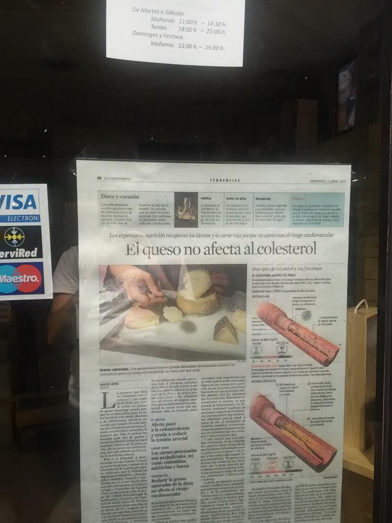 Cartel en la tienda de <a href="/campoveja/">Queseria Campoveja</a> en Valladolid. Que se sepa!