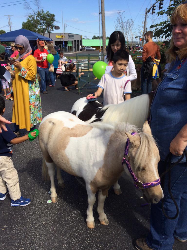 lawrencemodern's tweet photo. @TheMercCoop is having a party! Band Day, Sprouts or #kufball can't touch this- #tinyponies in the house also- http://t.co/5YpsvgOeS7