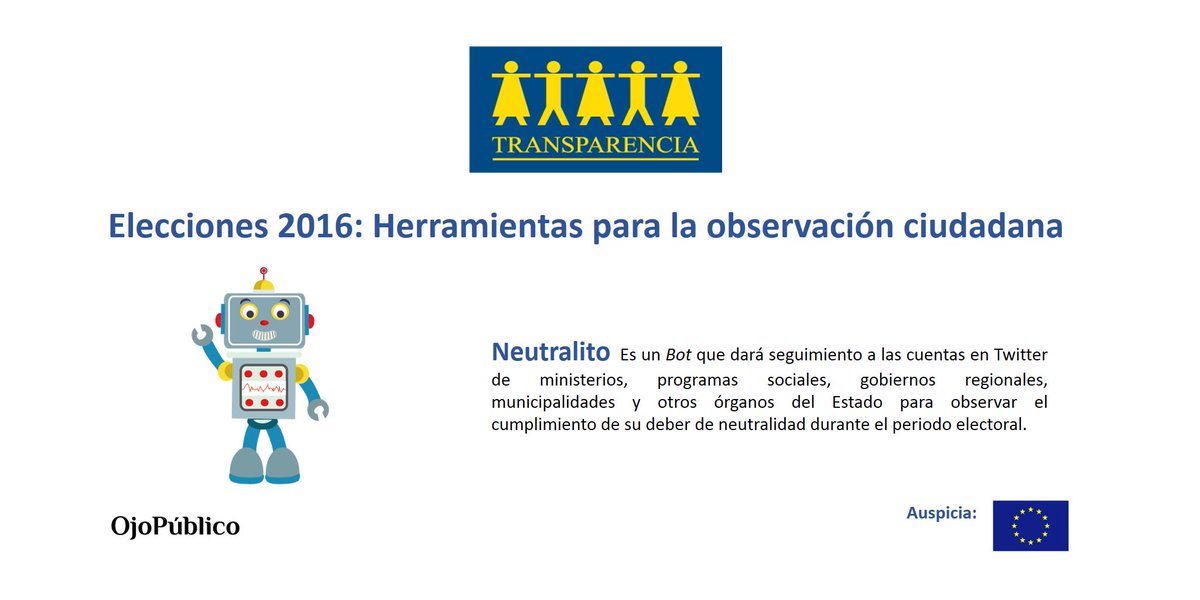 ACTransparencia's tweet photo. #Neutralito verificará la neutralidad de las cuentas de twitter de instituciones del Estado. http://t.co/AuCiDK4cJv