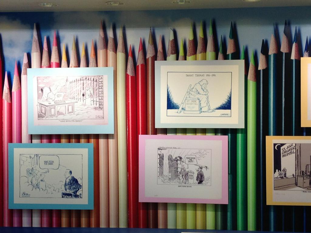 This is a cartoon wall at St. Jude Children's Research Hospital in Memphis commemorating Danny Thomas. How beautiful!