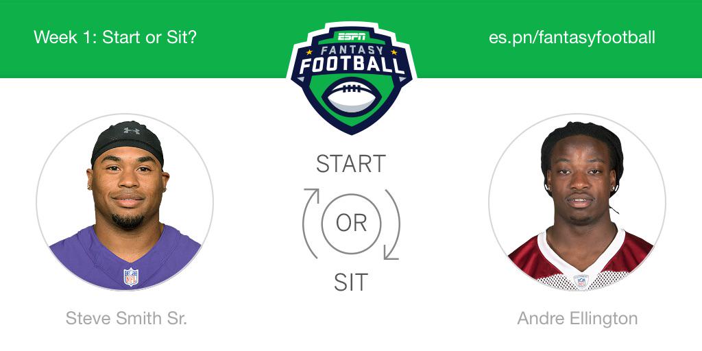 adluce's tweet photo. Who should I start this week? Steve Smith Sr. or Andre Ellington! @ESPNFantasy #FantasyFootball PPR flex http://t.co/uPVuFXUdbF