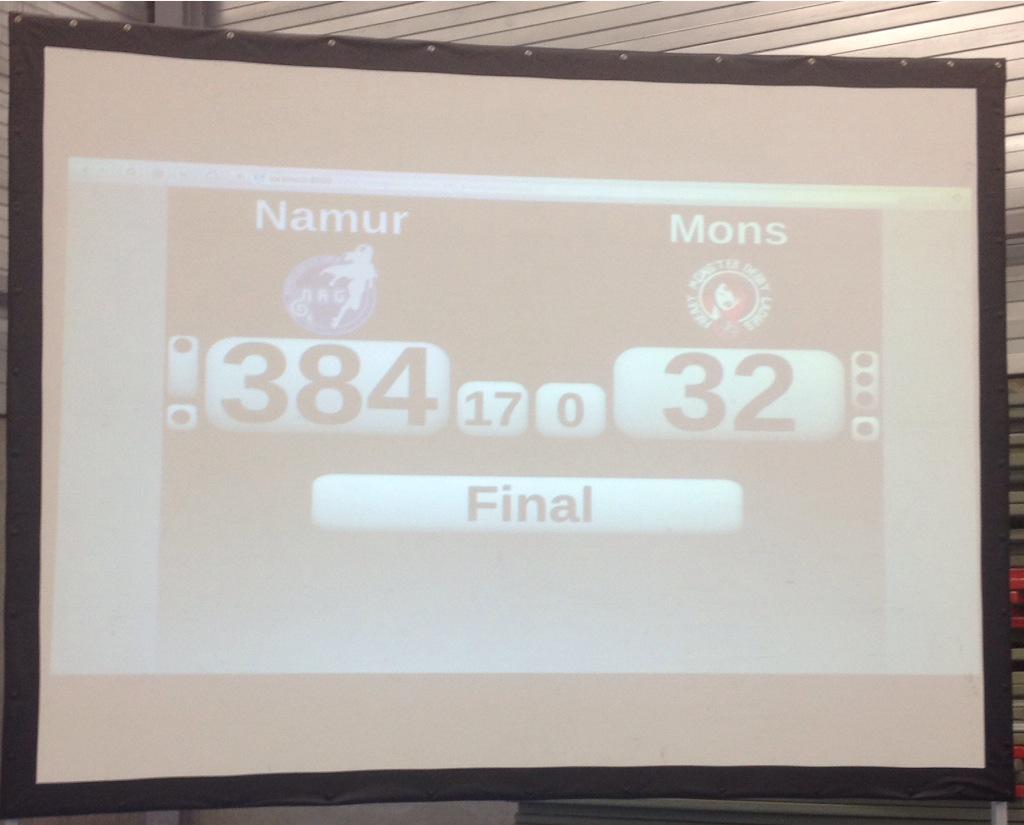 Final score #R2G2015 <a href="/NamurRG/">Namur Roller Girls</a> (Namur, BE) 384 vs 33 <a href="/FreakyMonsterDL/">Freaky Mons'ter</a> (Mons, BE)! Namur moves on straight to #SoG2015!