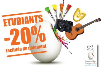 le tarif étudiant pour cette nouvelle rentrée à Pool d'art