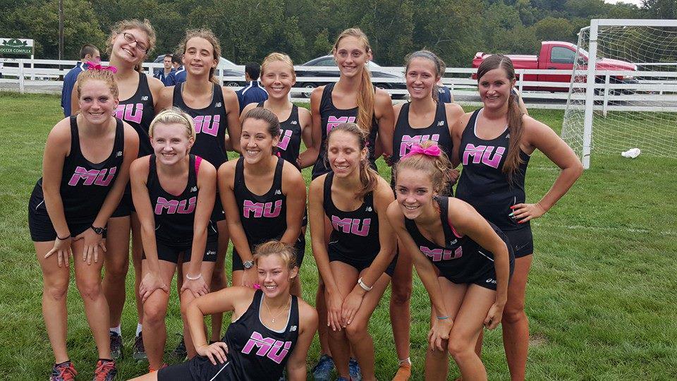 MU_RunJumpThrow's tweet photo. The new uniforms are fast!! Women finished 5th and men in 8th. #BlackAndMagnetaUnis #GoMUskiescc http://t.co/yi98d4hEYX