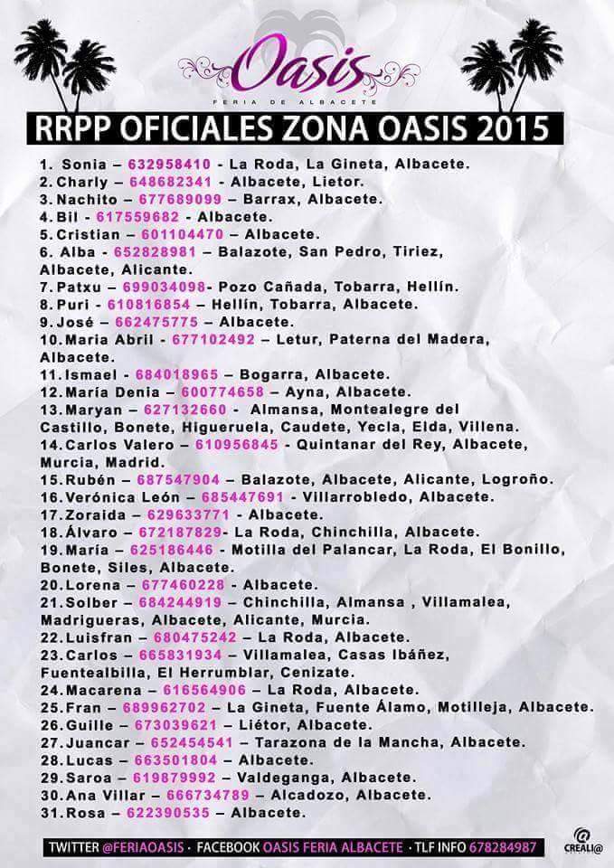 ENTRADAS ANTICIPADAS 9€ + CONSUMICIÓN!!!!
#FeriaAlbacete2015 #ZonaOasis #WallyLopez 😆😆😆