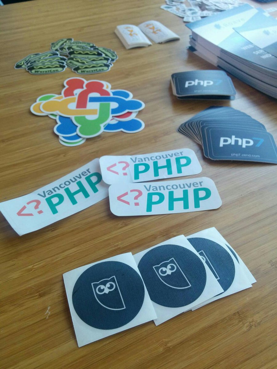 lkysow's tweet image. #vanphp and #hootsuite stickers available now! #pnwphp