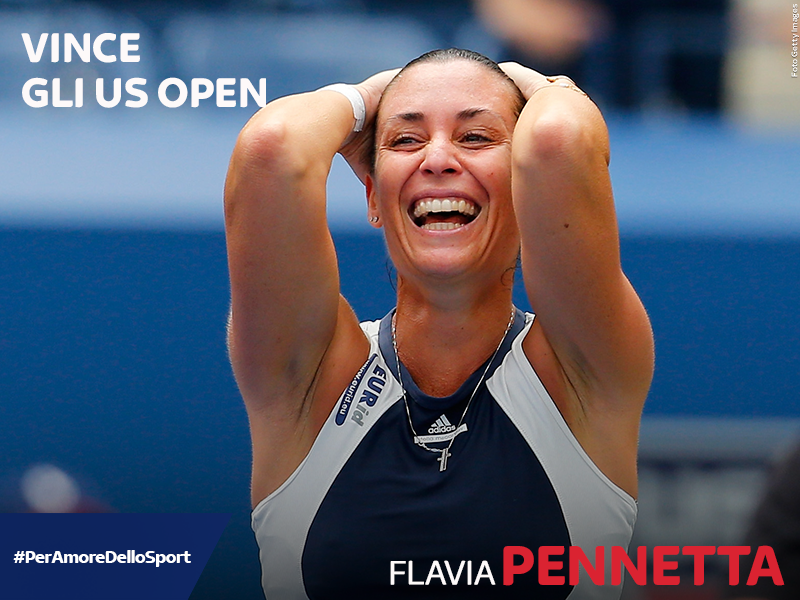 SkySport's tweet photo. .@flavia_pennetta nella storia del tennis italiano: vince gli Us Open su @roberta_vinci 7-6, 6-2. #PerAmoreDelloSport http://t.co/Y47VTVeiTs