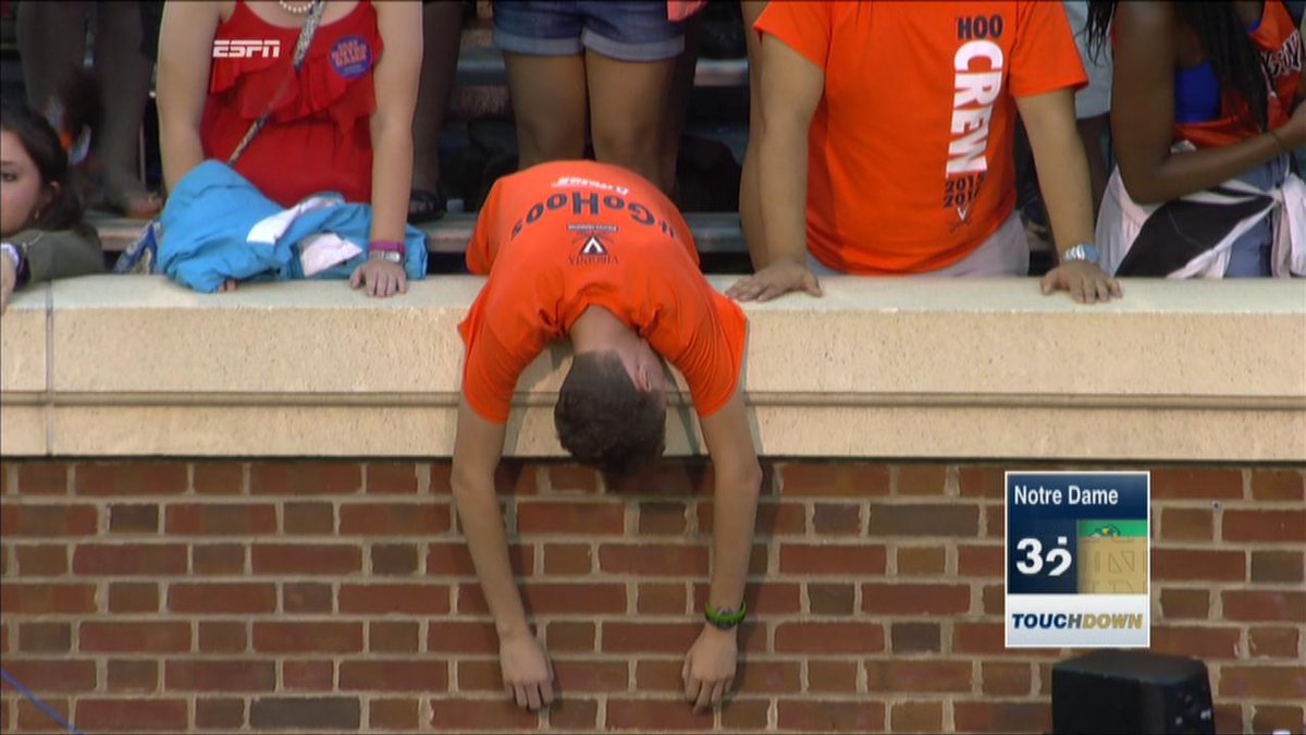 SportsCenter's tweet photo. Virginia fans right now. http://t.co/flPS7teb1S