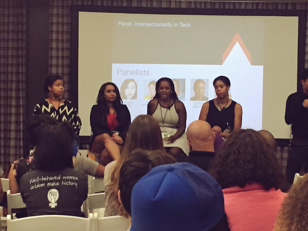 joelle_emerson's tweet image. &quot;It&apos;s important to recognize both my womanhood and my blackness.&quot; @EricaJoy #techinclusion15 #intersectionality