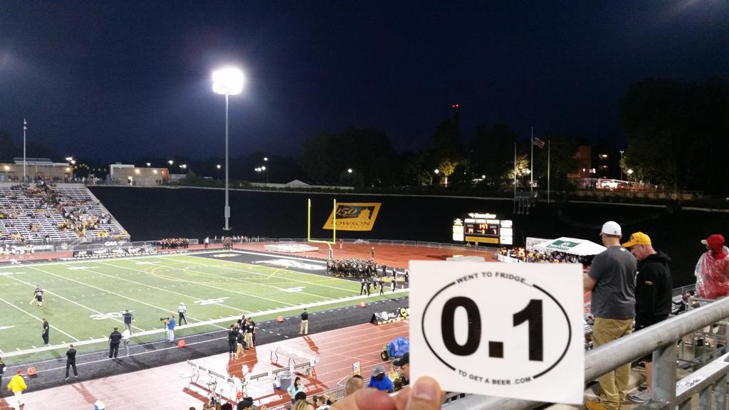 ToGetABeer's tweet photo. Went to fridge to get a beer at Towson University  game 14-7 half time http://t.co/22Vpj7Jecu