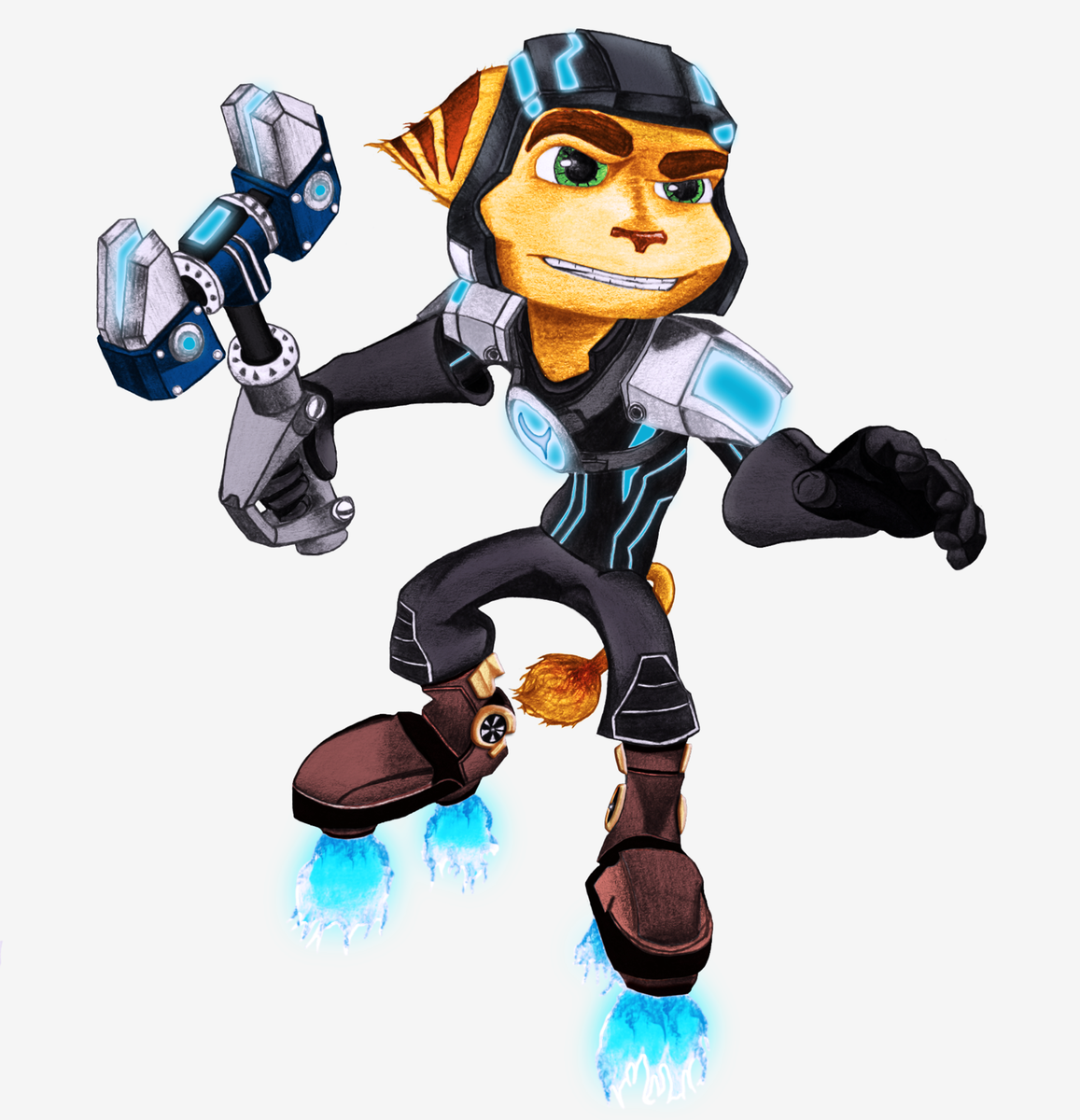 WandererHour's tweet photo. Latest drawing :) Find my other creations @ http://t.co/LMazdaNW8H #Ratchet #Clank #Lombax #Hoverboots http://t.co/orLj6aH050