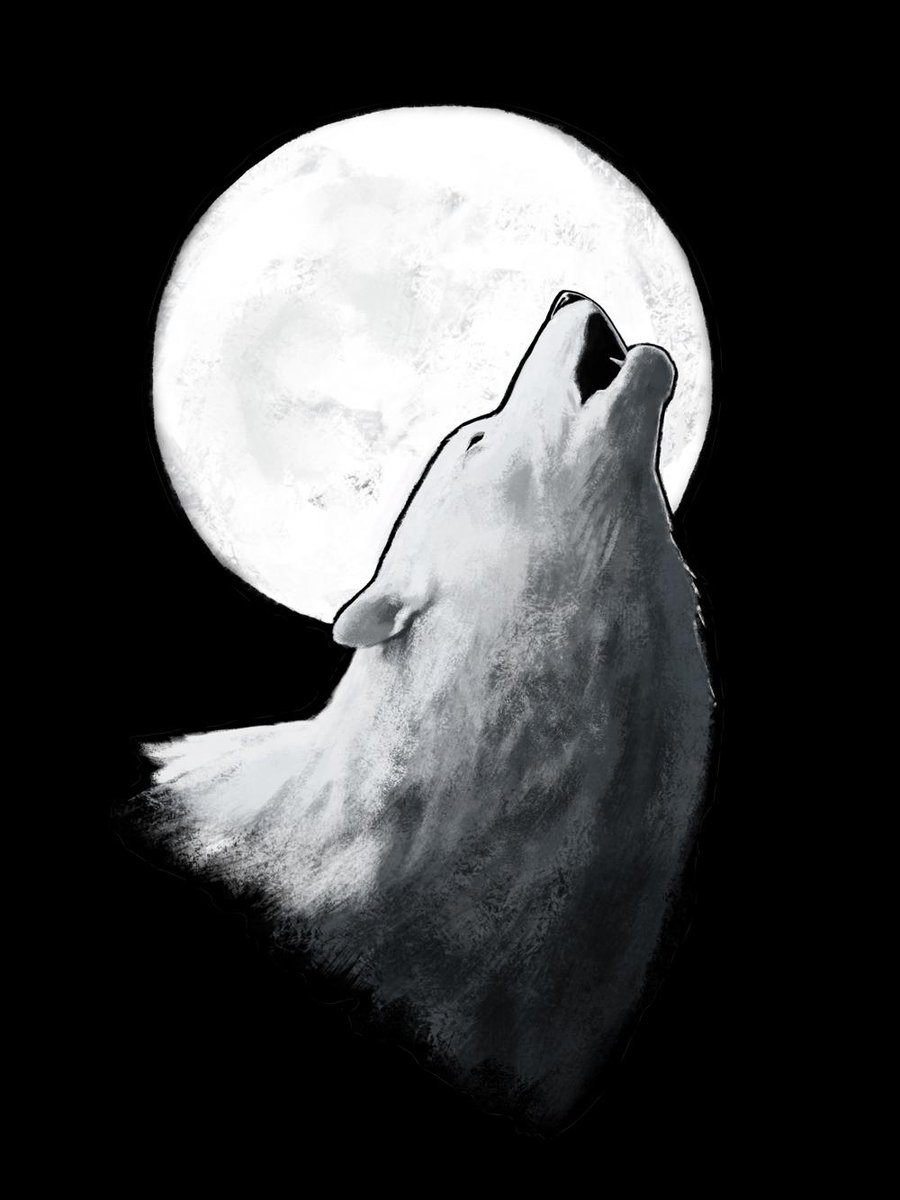 lebranqio's tweet photo. Ilustración para camiseta. #Wolf #Moon http://t.co/X3eHED6B9S