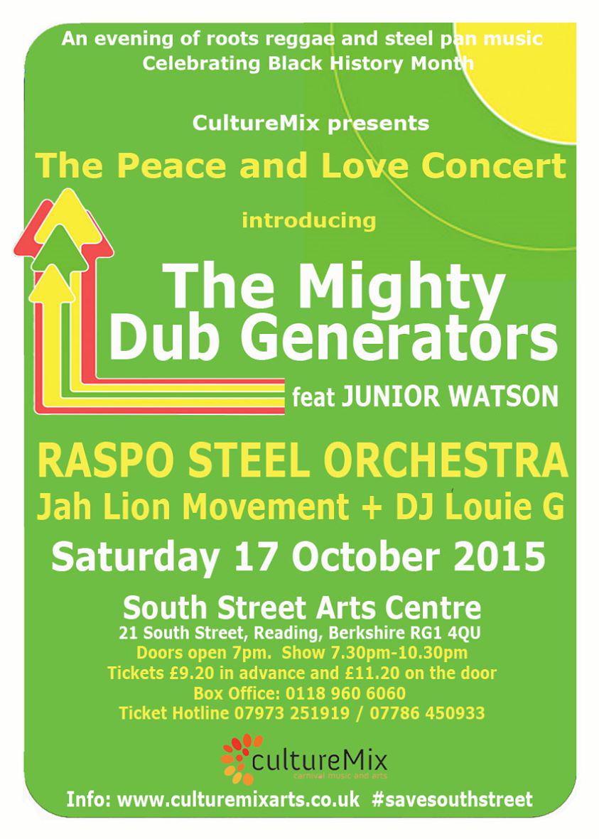 DubGenerators's tweet image. The Mighty Dub Generators headline The Peace and Love Concert in Reading, UK.